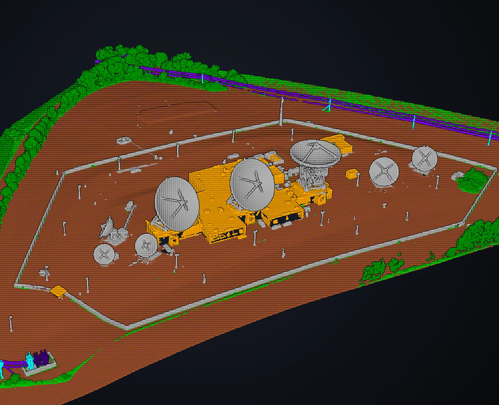 3D model of ground station facility
