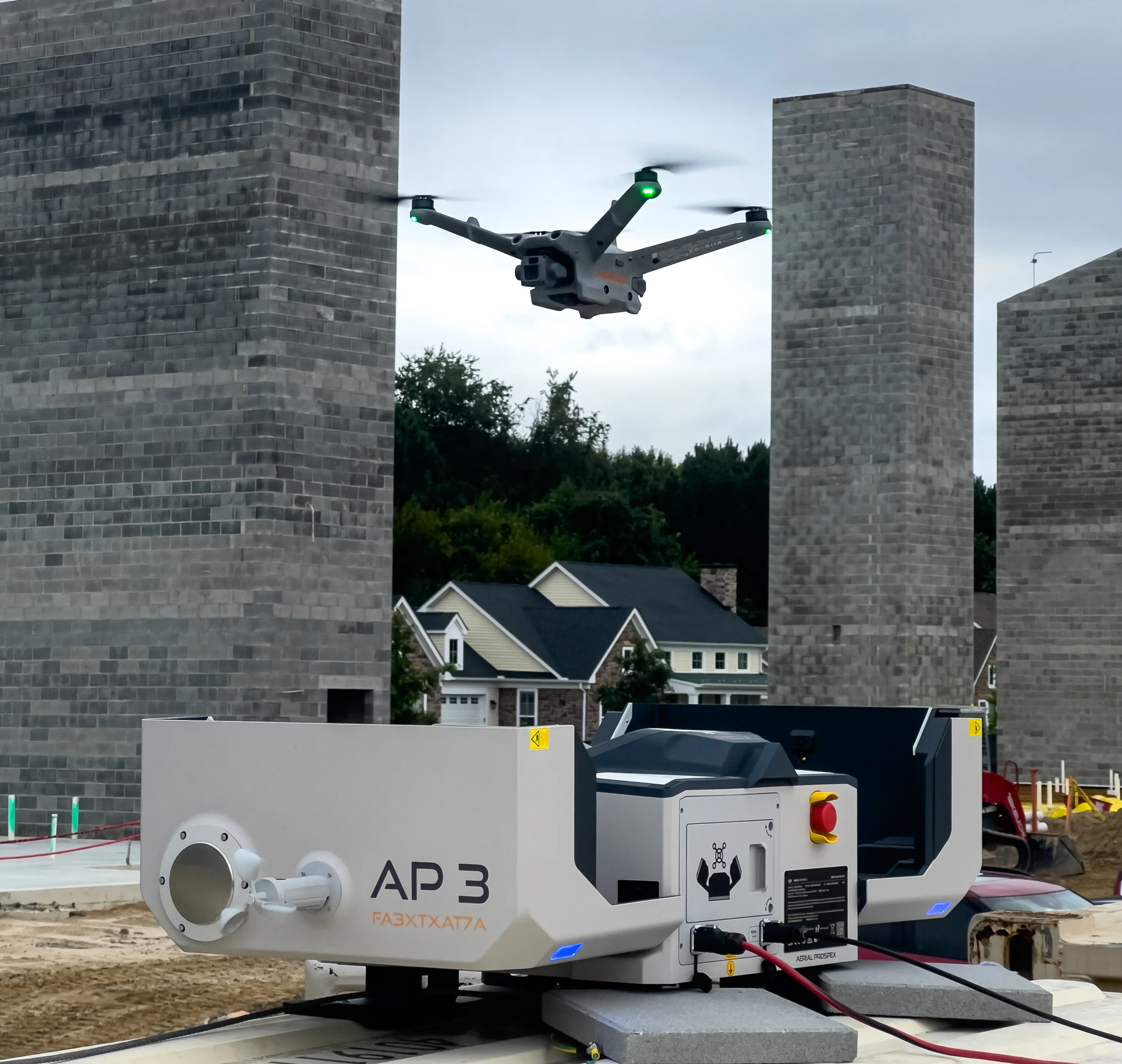 Drone landing in dock