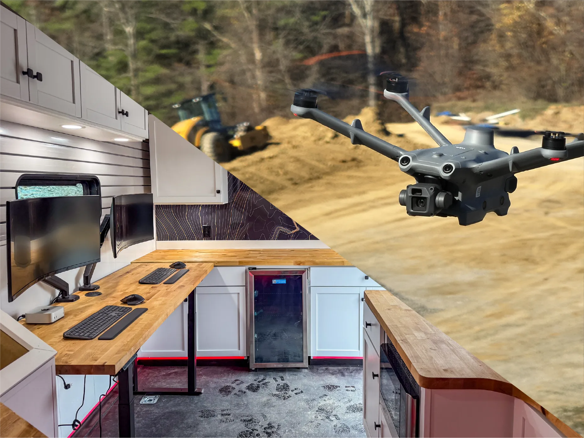 Drone and mobile command center workspace